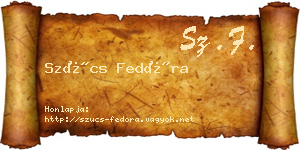 Szűcs Fedóra névjegykártya